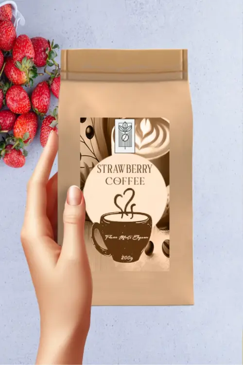 Çilek Aromalı Çekirdek Kahve