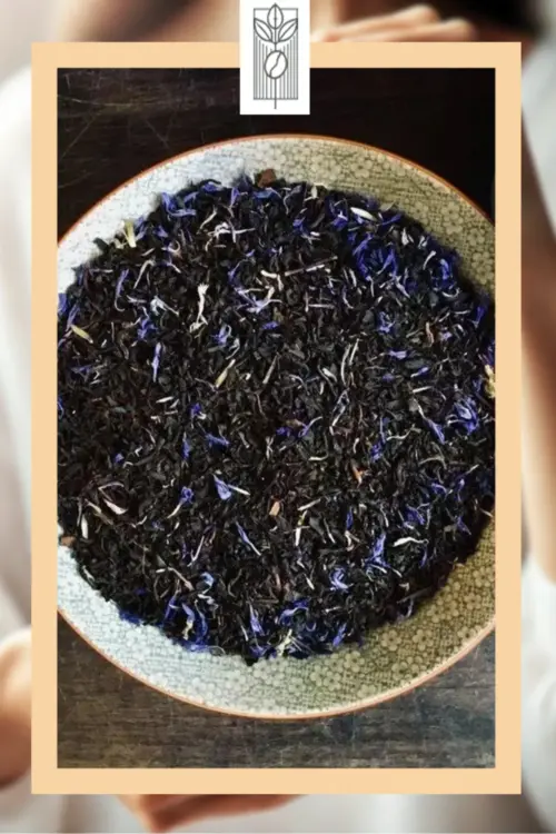 Premium Mavi Kelebek Sarmaşıklı Siyah Çay