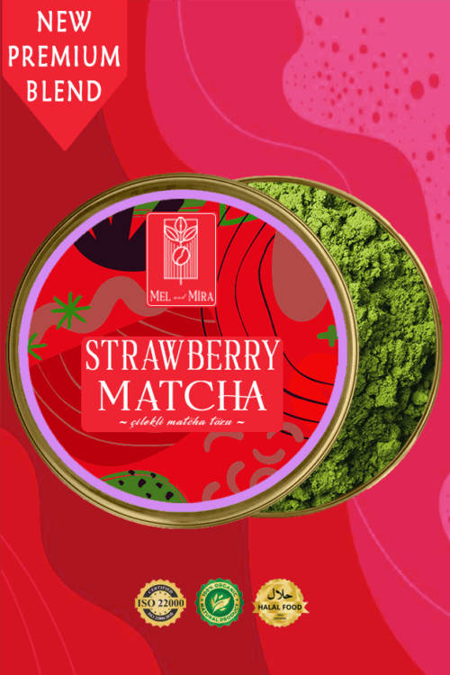 Çilek Aromalı Matcha Tozu
