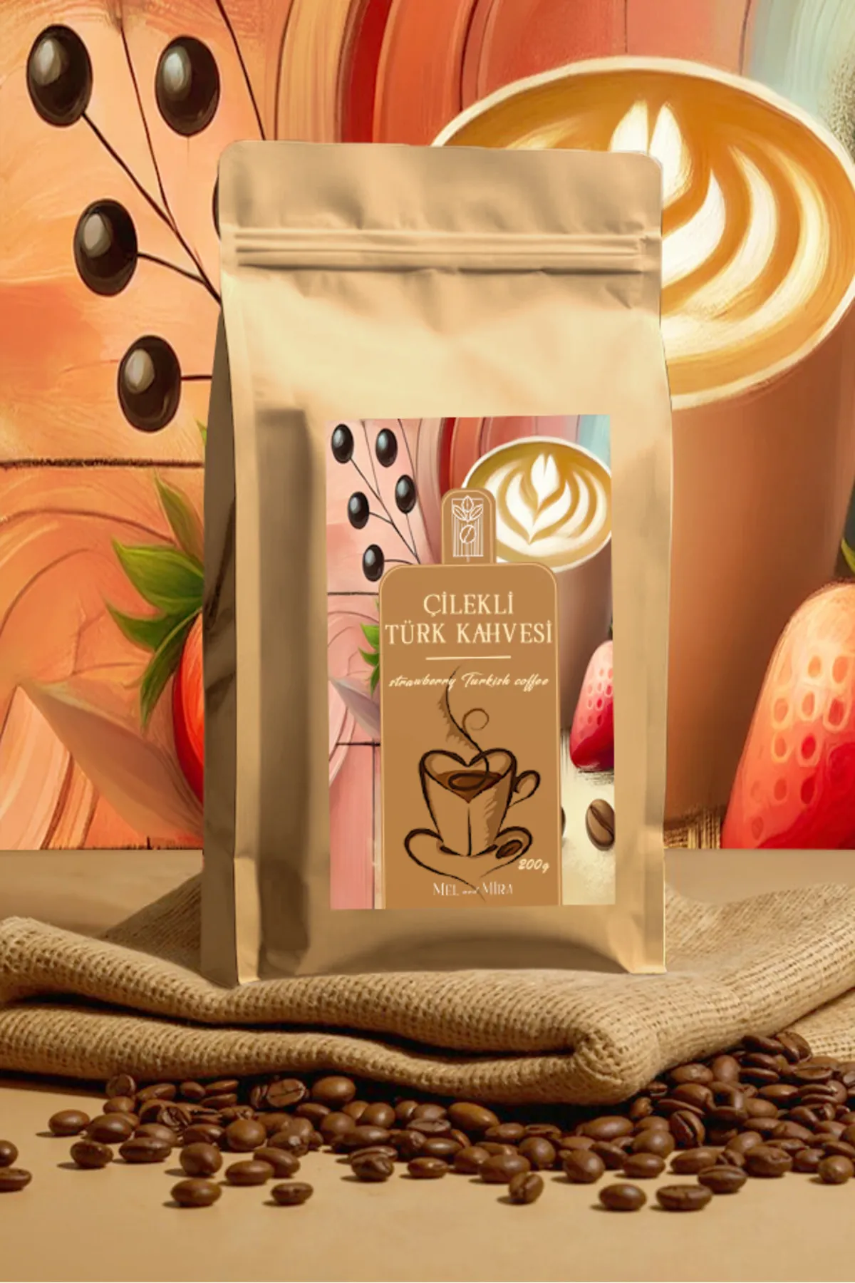 Çilek Aromalı Türk Kahvesi