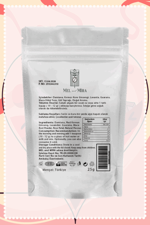 Damiana Extreme Love Potion Tea, Damiana & Ginsengli Bitki Çayı Destekleyici Özel Karışım