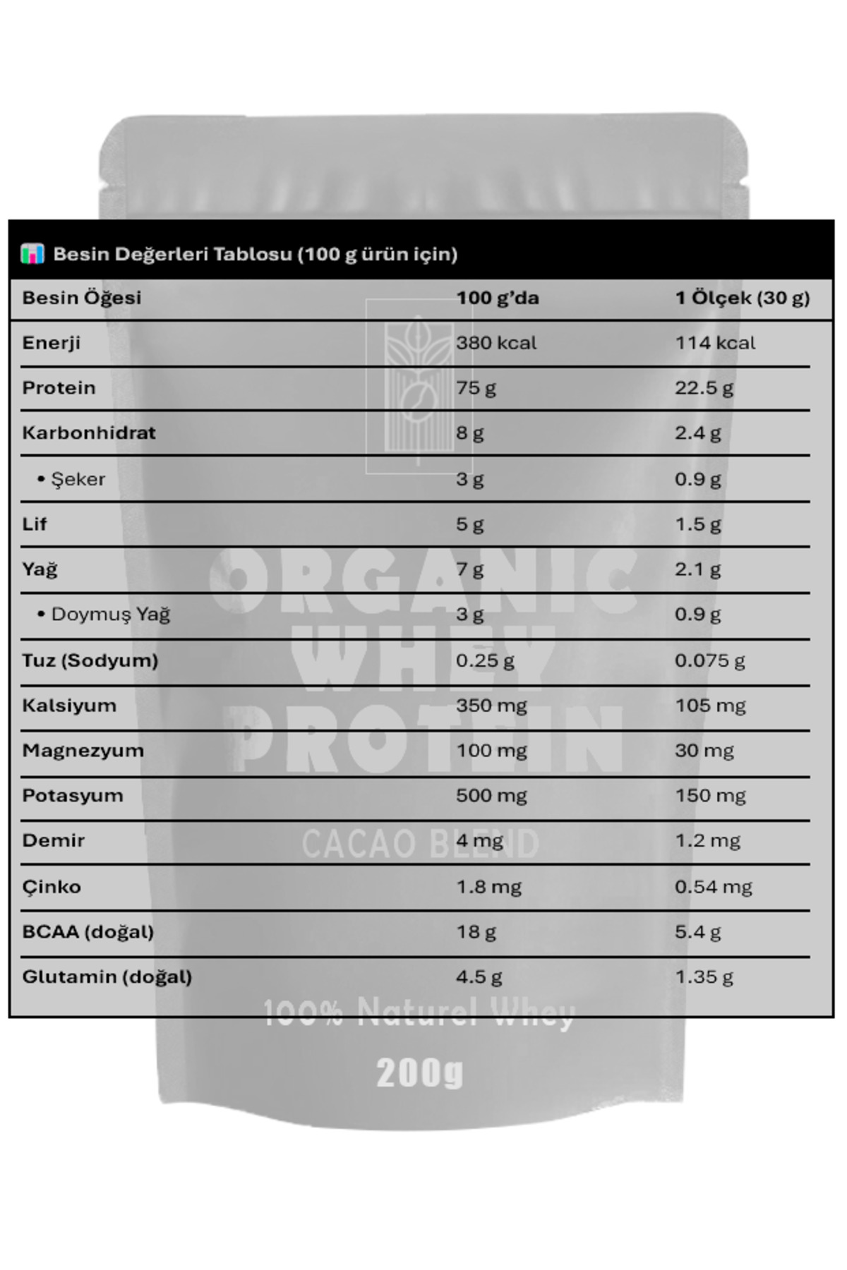 Organik Protein Tozu Çikolata Aromalı - Görsel 4